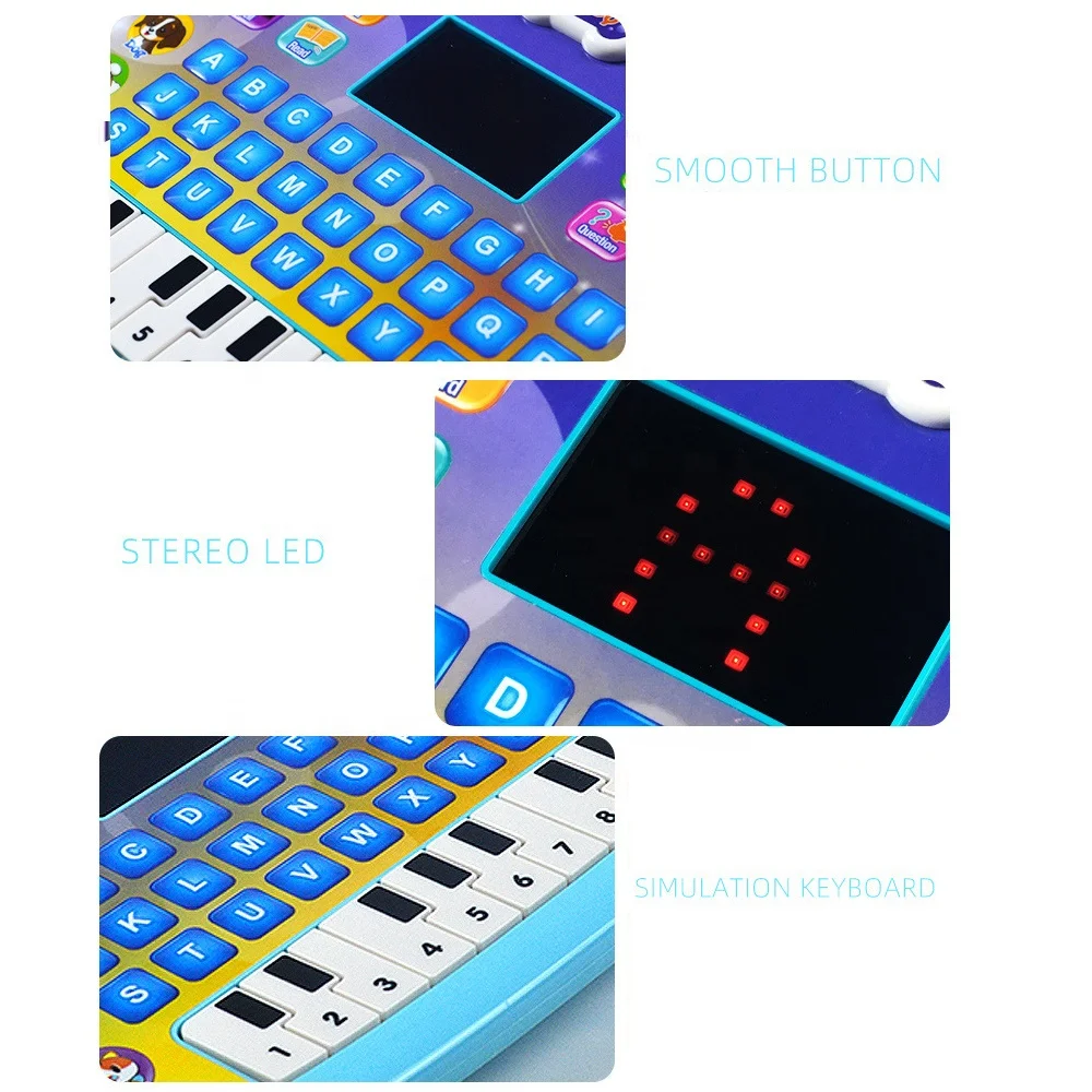 Muito Bom New English Cartoon Early Childhood Education Tablet LED Screen  Kid's Learning Machine Toy Ipaid Birthday Gift