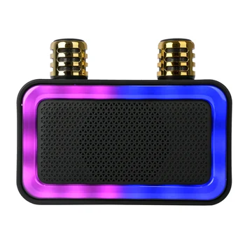 SING-E ZQS1491W Mini Portable Outdoor Audio Subwoofer High Power Wireless Speaker Dual Microphone RGB LED Battery Computers