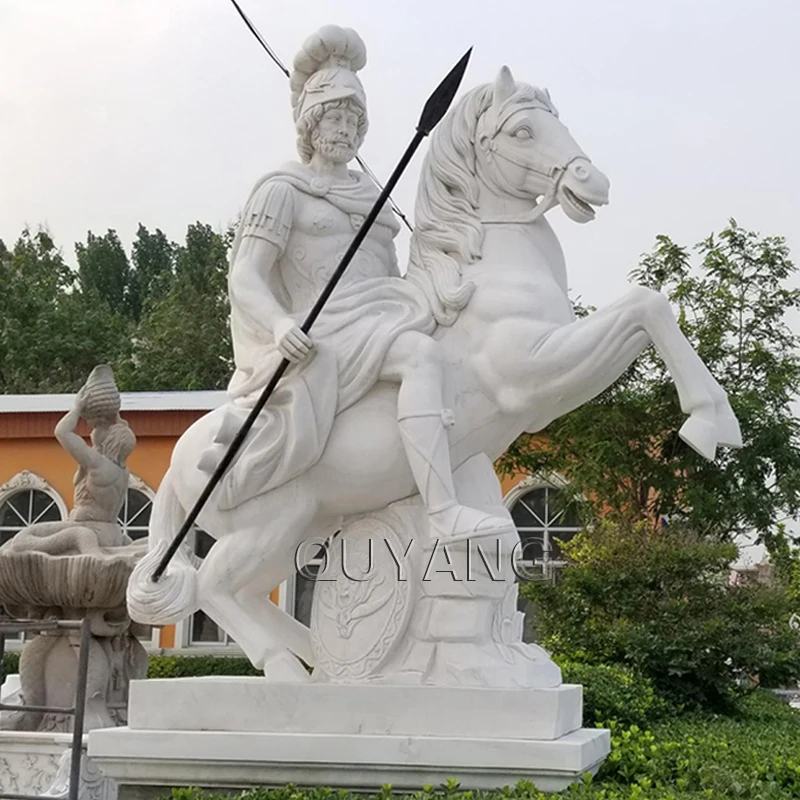 Quyang Hand Carved Outdoor Garden Ancient Greek Warrior Sculpture