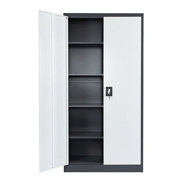 Металлические шкафы для хранения, офисные шкафы с 2 дверцами, металлические шкафы для хранения с 4 регулируемыми полками, оптовая цена