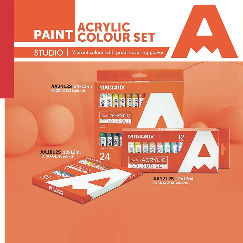 Профессиональный пигмент AUREUO 12 мл цветов набор акриловых красок для детской живописи