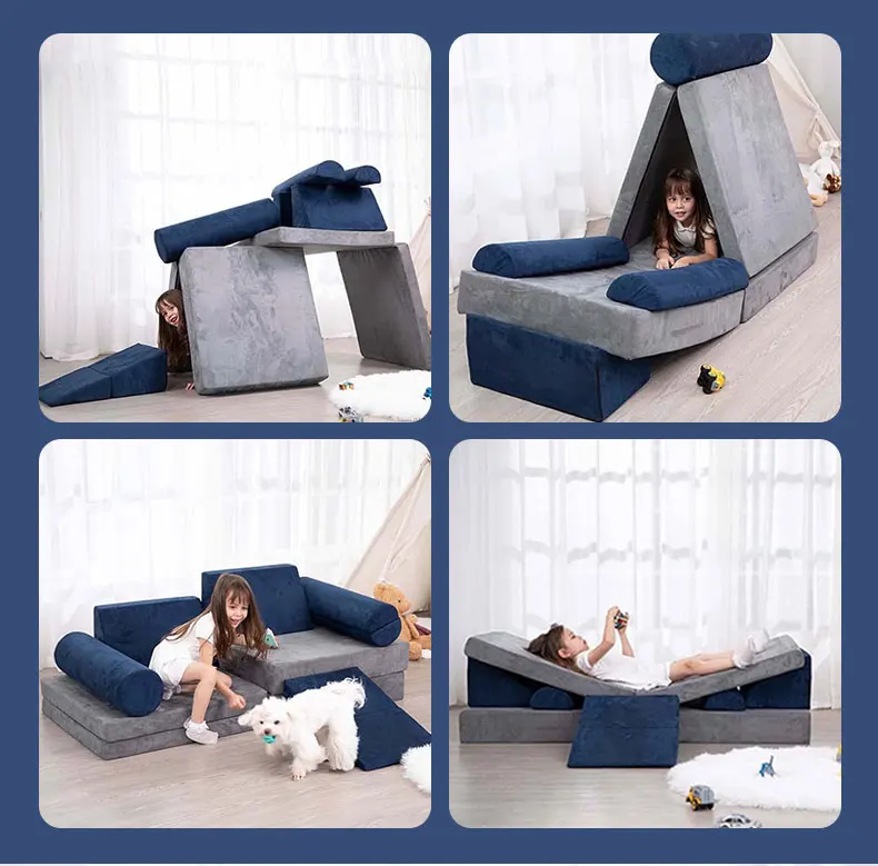 10piece Modular Couch Soft Foam Sectional Sofa For Toddlers And Adults