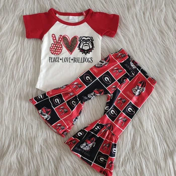 Source Wholesale fashion clothing cowboys design baby girls football team  baseball kids children boutique outfits no moq bell bottom on m.