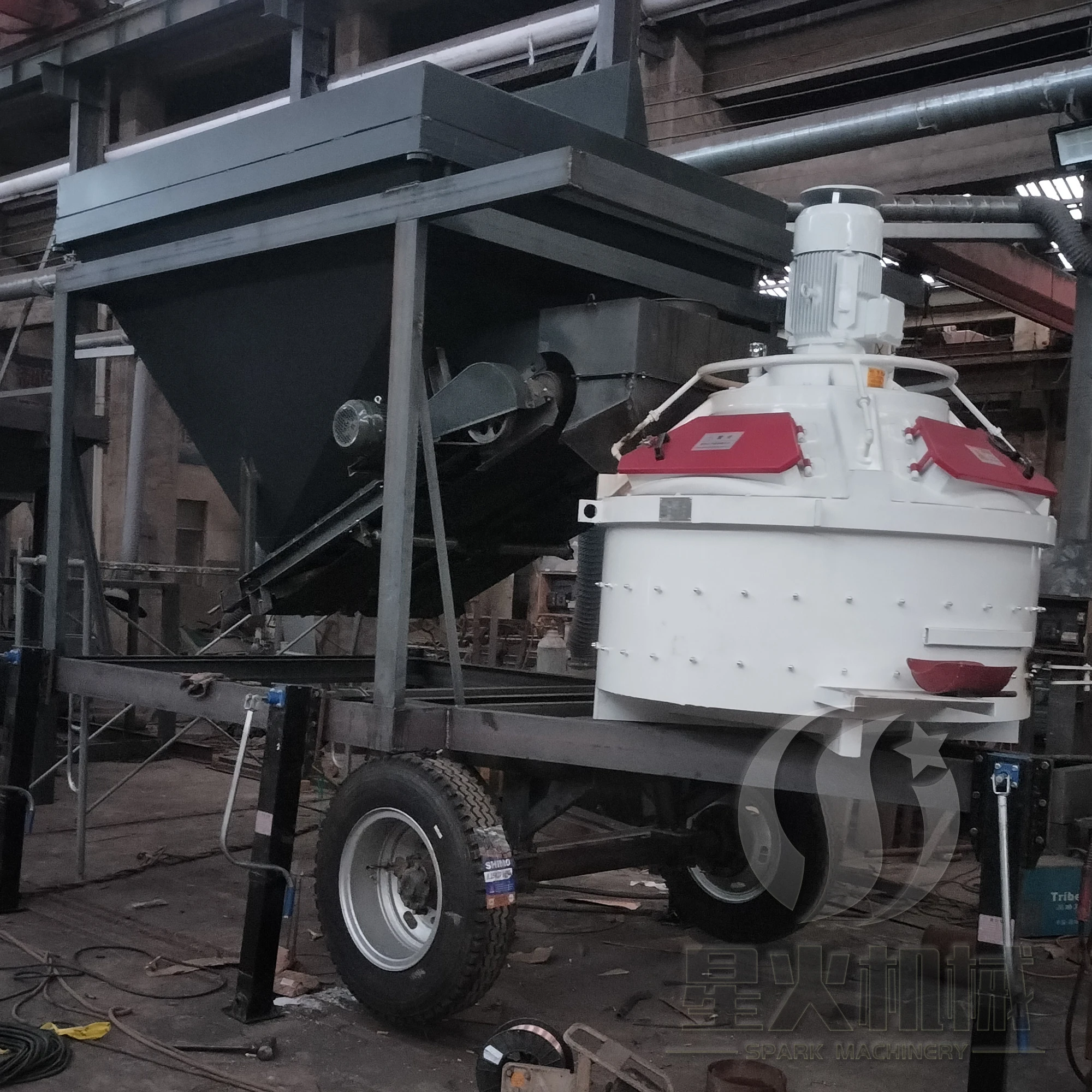 Small 20-30m3/h Mini Prefabricated Mobile Concrete Production Batching Mixing Plant for Beton with the Powder Storage Silo