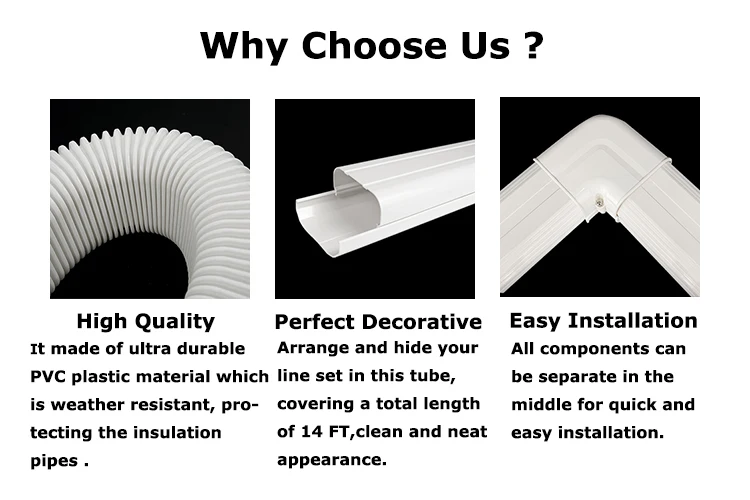 10 Feet Long Hvac Line Set Covers Split Ac Slim Duct Mini Split Pvc