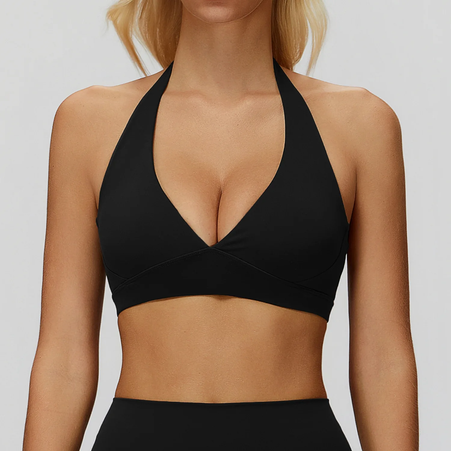 High-End Sports Bra Breathable Yoga Bra with Halter Neck & Beautiful Back for Fitness & preview