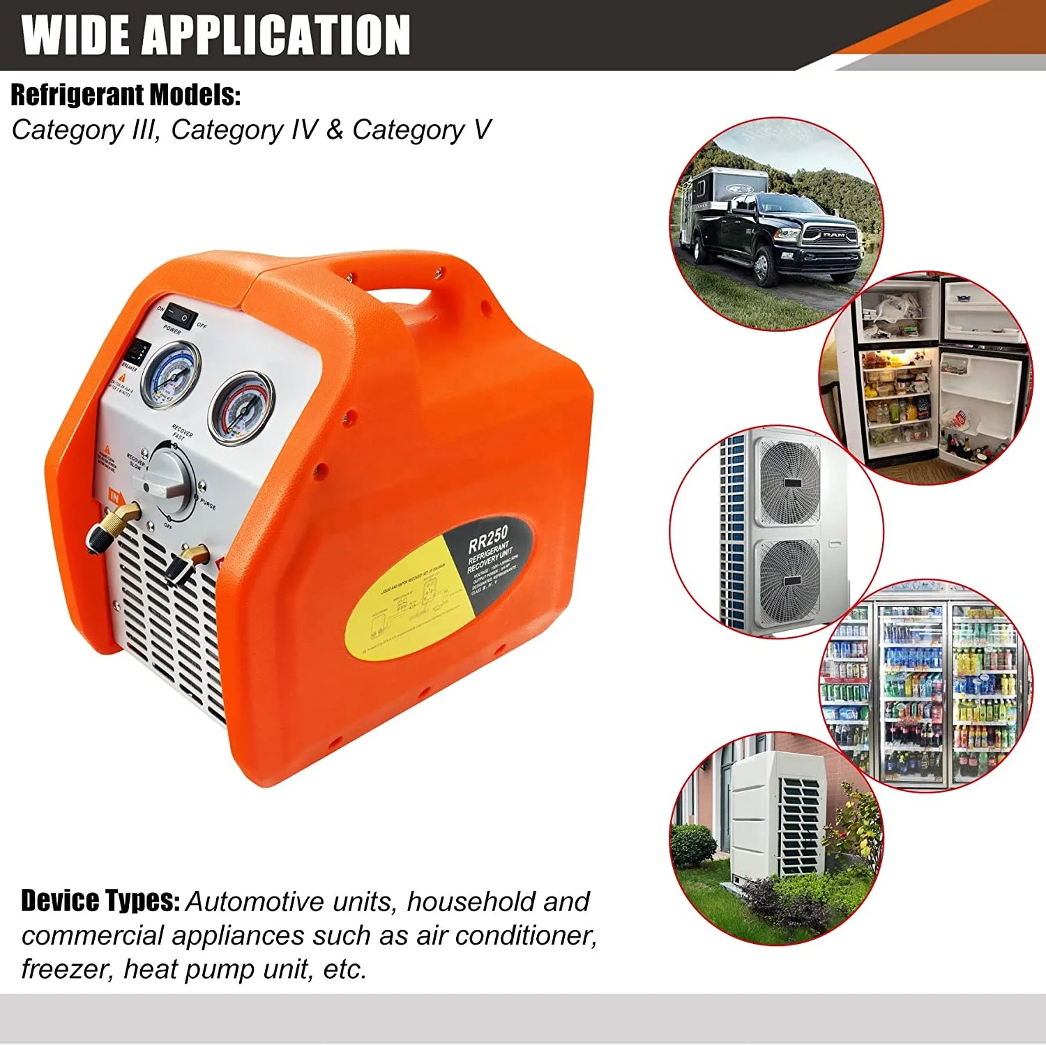 Hvac Air Conditioner Dual Cylinder Gas Refrigerant Recovery Unit