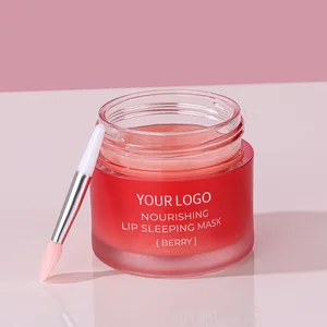Custom Logo Lip Care Hydrating Moisturizing Lip Balm Overnight Nourishing  Pink Berry Lip Sleeping Mask