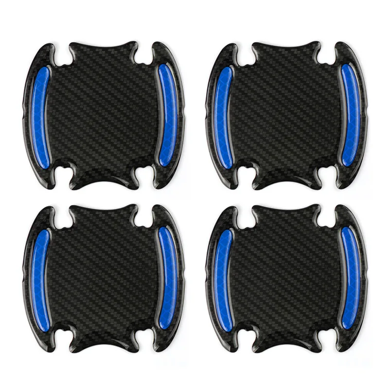 10 Pegatinas Protectoras Para Tiradores De Puertas De Coche - Reflectantes, Fibra De Carbono