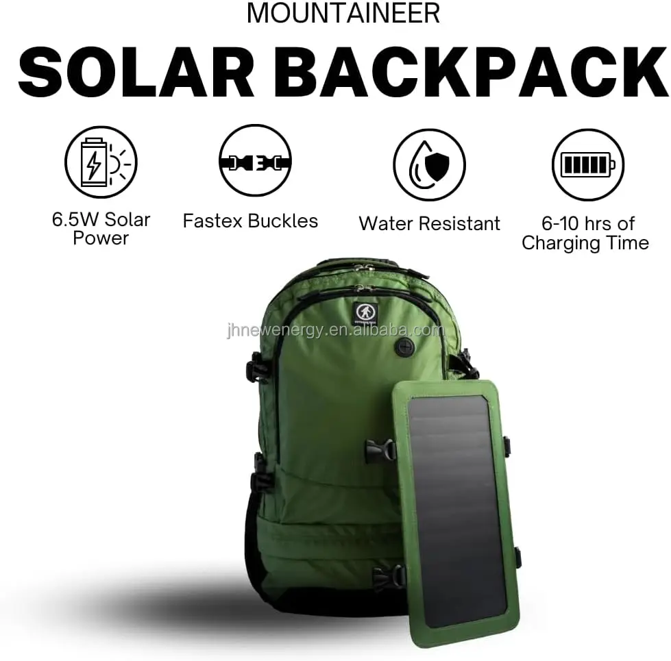 Mountaineer Solar Hiking Backpack,Rugged 40l Outdoor Backpack With