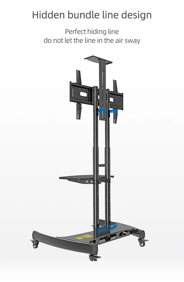 Mobile Motorized Tv Lift Floor Stands Rolling Tv Carts For Flat Screen ...