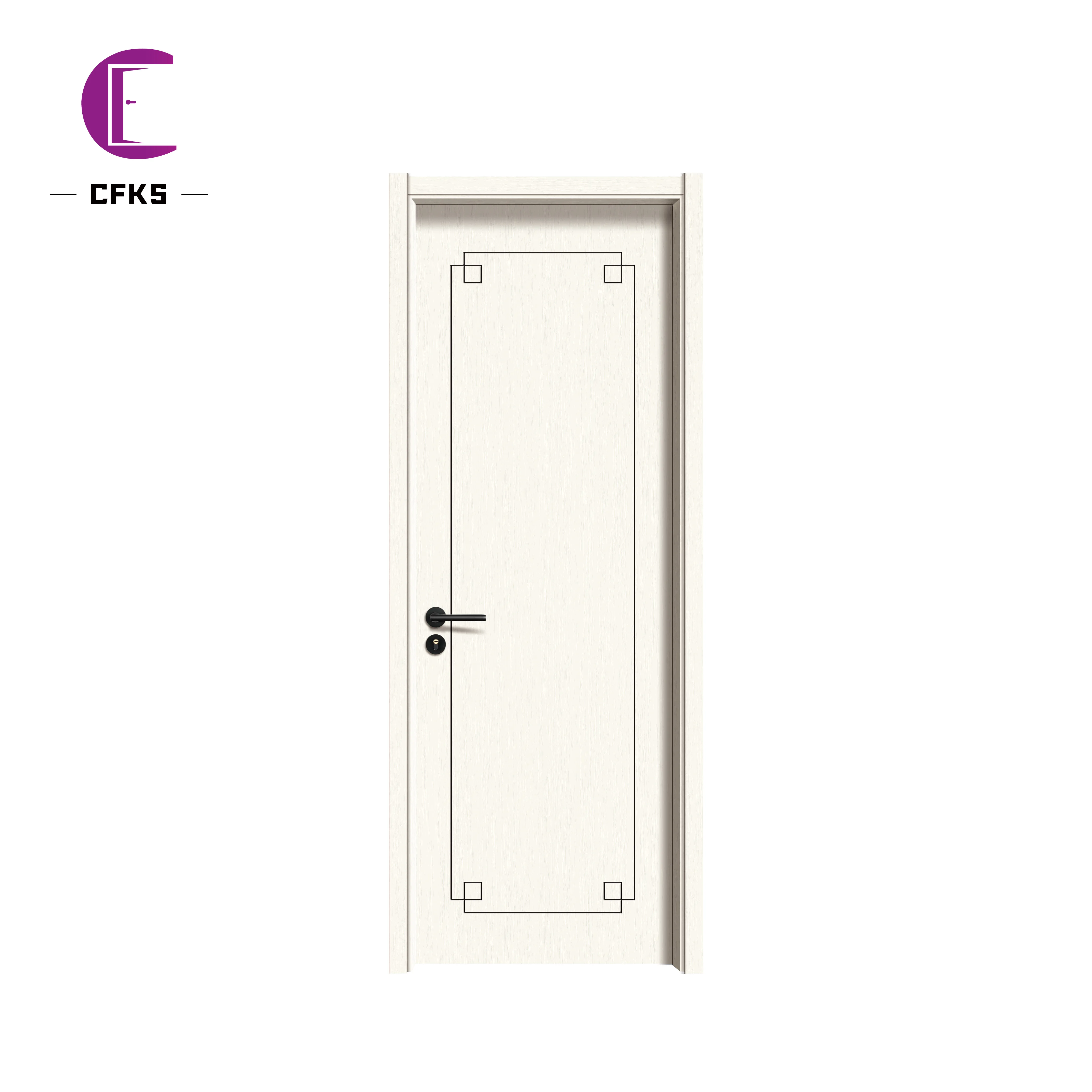 Factory Direct Sale Pvc Doors Design Bathroom Plywood Fiberboard Plain Particle New Meilamine Wooden Interior Door