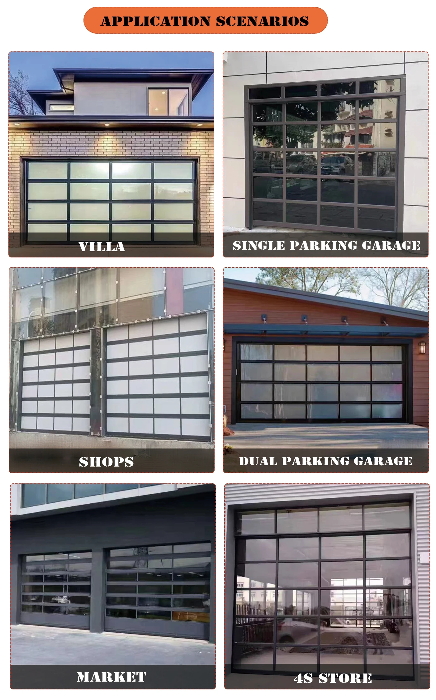 Villa glass garage door small sectional garage door 10 x 7 garage door supplier