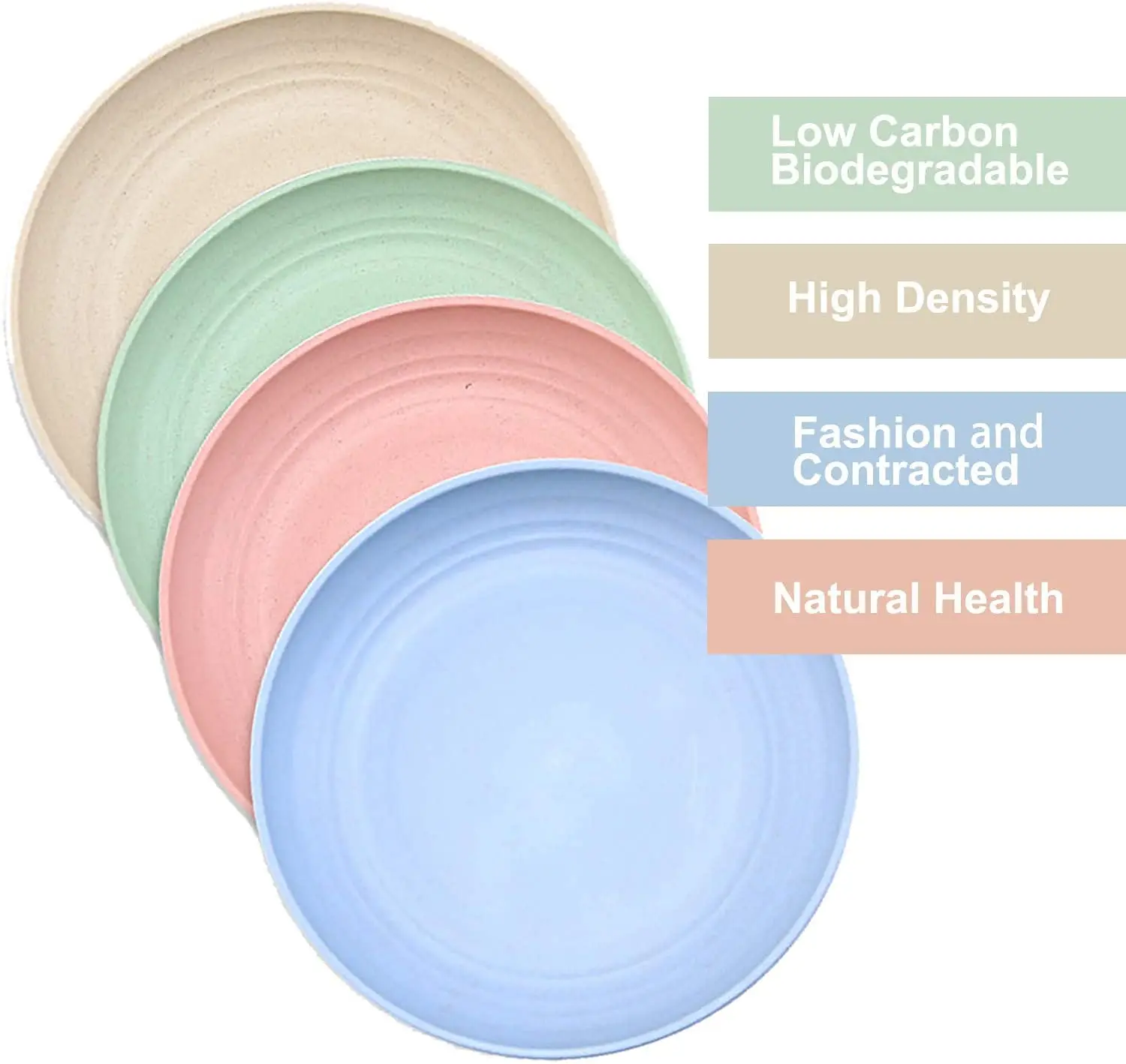 Eco Friendly Biodegradable Unbreakable Dinner Plates Wheat Straw