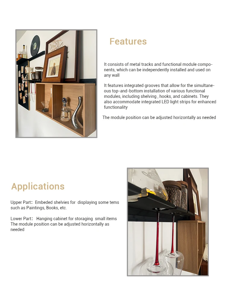 New Arrival Premium Quality Decorative Display Rack Aluminum Alloy Wall Shelf Storage Organizer Rack for Bedroom factory