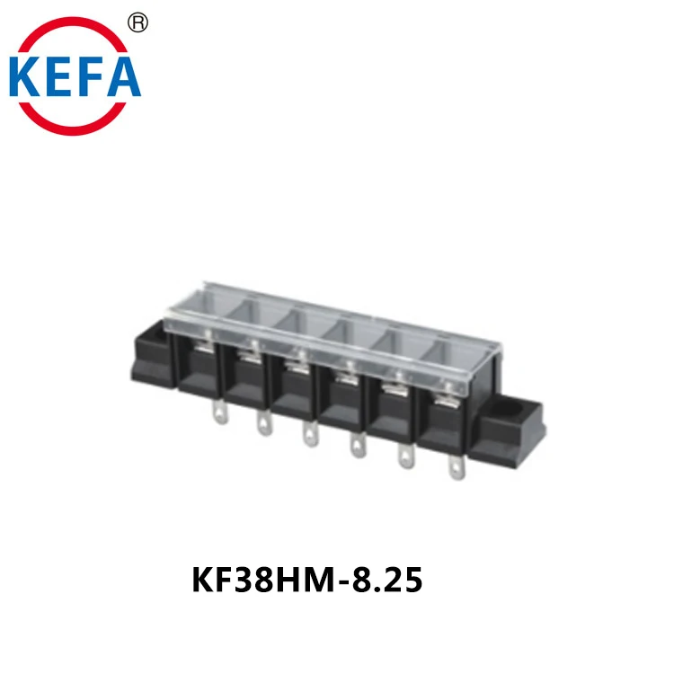 Bloc Téarmaíneach Sáspainne KEFA KF38HM-8.25 300V 20A, Sreang Cixi, Spás idir téarmaíneacha 8.25 mm le cúl