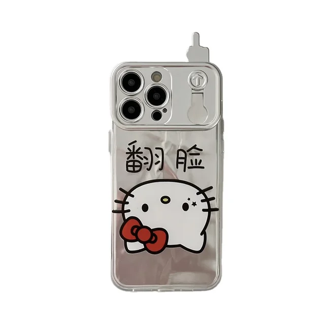 Cartoon Cute Sliding Middle Finger Wrinkle Cat Shockproof Protective Mobile Phone Cover Case For iPhone 11 12 13 14 15 Pro Max