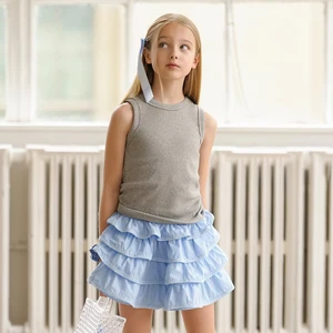 OEM or ODM New Design Kids Girl Summer Ruffle Girls Mini Skirt Guangzhou Wholesale Children Clothes