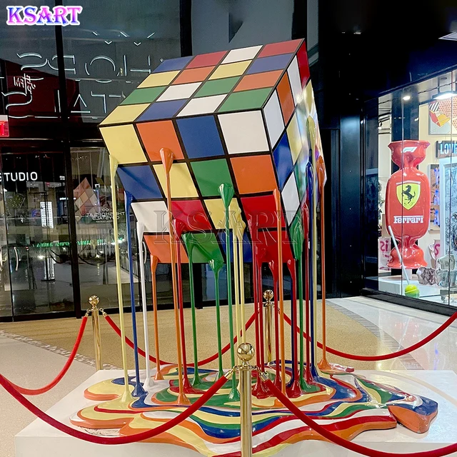 Decorative Rubik's Cube Resin decoration shop Exhibition Crafts Sculpture Large hotel FRP Rubik's Cube decoration