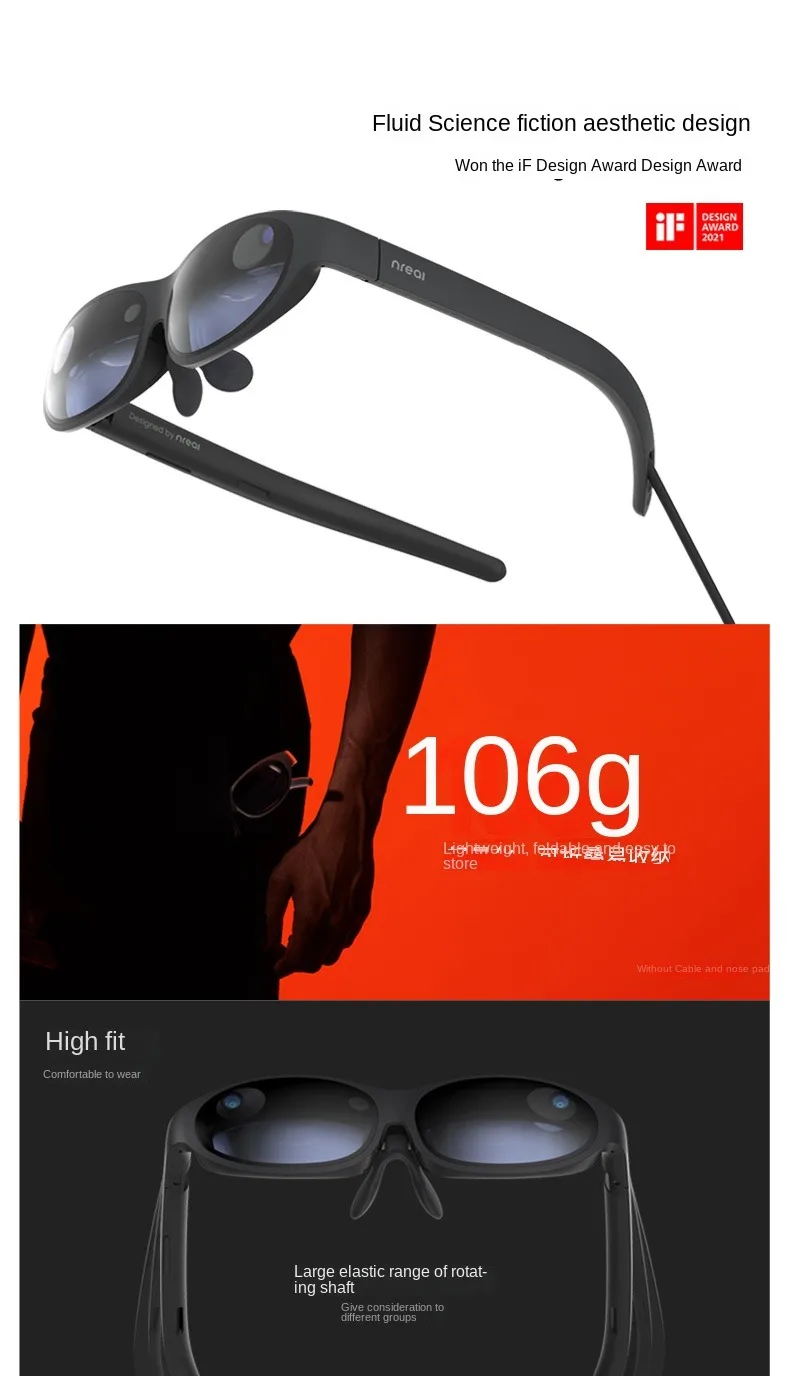 Xreal X Ar Smart Glasses 6dof Festure Recognition 3 Camera Space