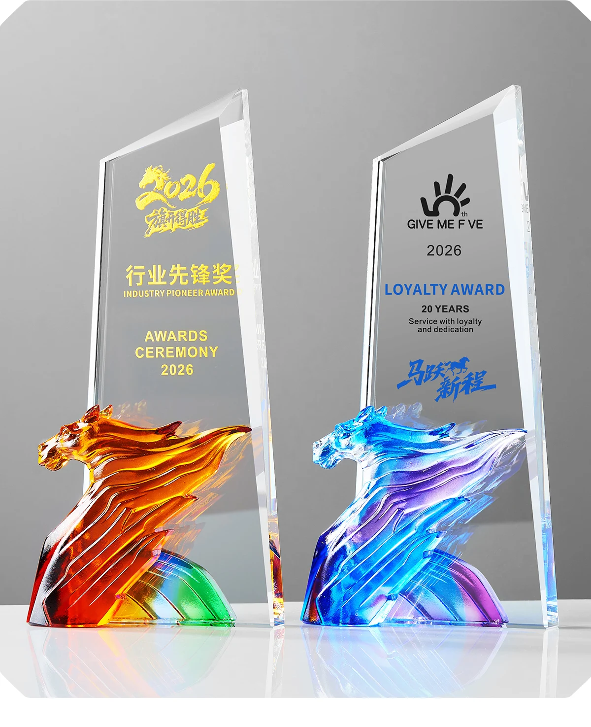 product new creative high quality decorations with horse models luxurious ornaments awards crystal trophies-7