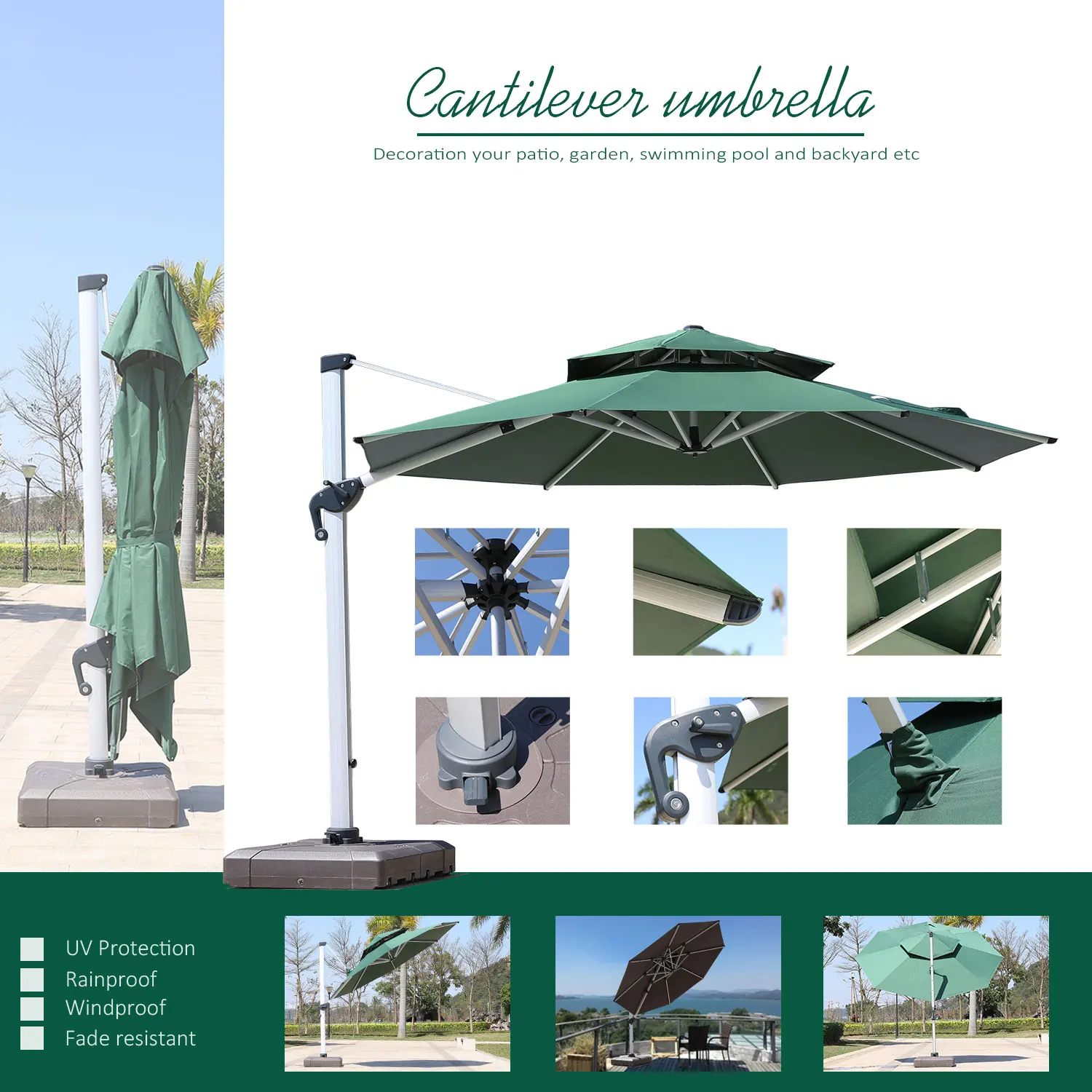 Garden Patio Umbrella Restaurant Cafe Hotel Luxury Outdoor Commercial