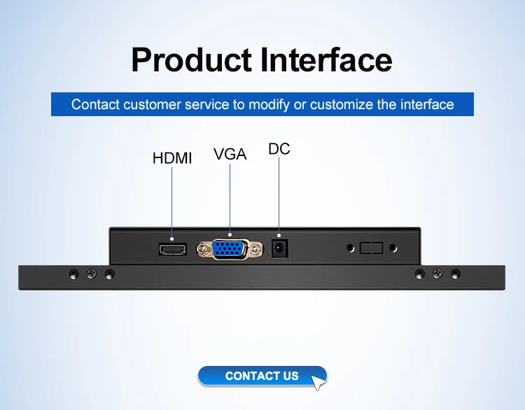 Wholesale Price 12.1" 12" Wall Mount Metal Snap Wide Touch Screen Ear Mounted Industrial Panel Computer Industri Monitors