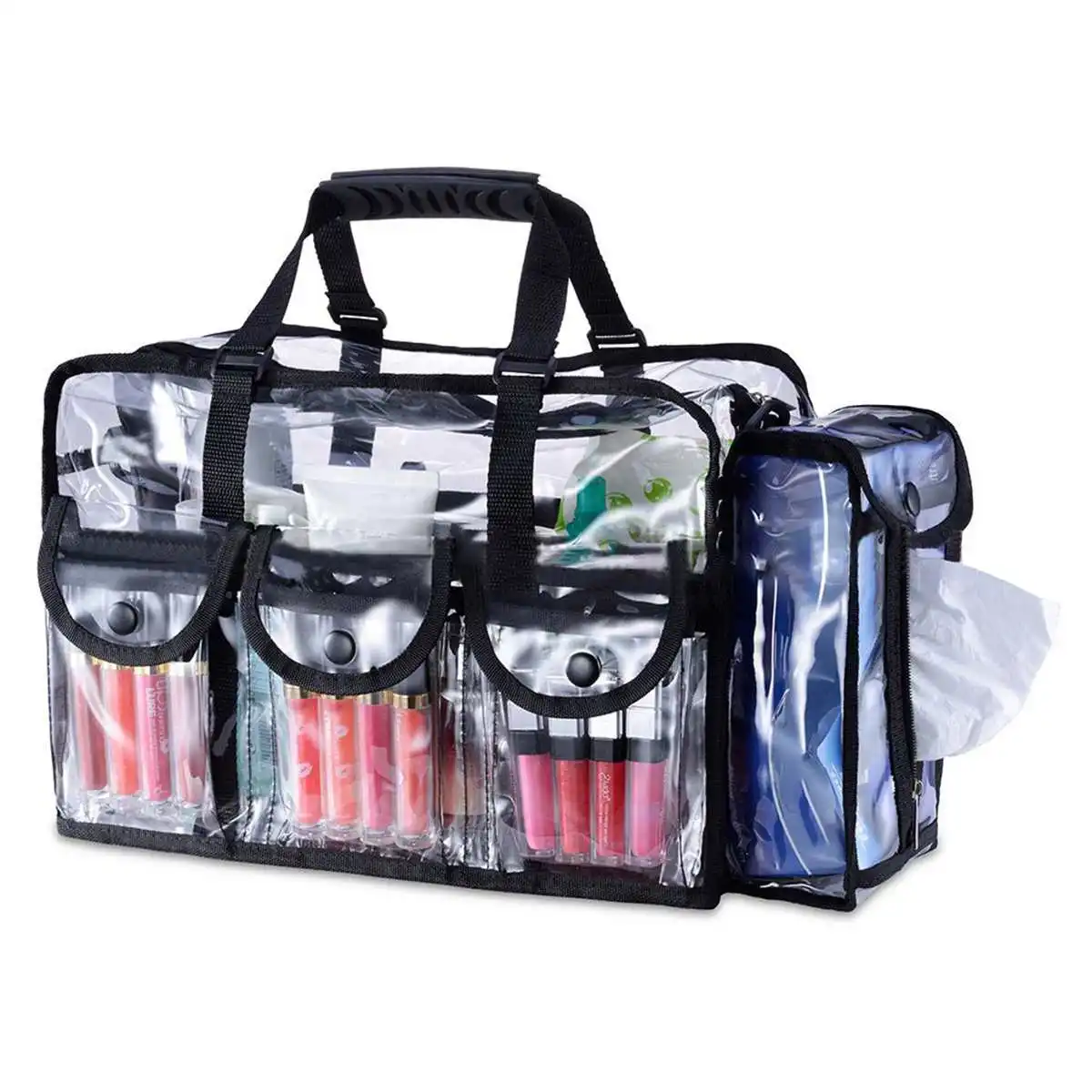 Bolsas De Cosméticos De Gran Capacidad,Bolsa De Viaje Transparente De  Pvc,Organizador Transparente,Resistente Al Agua,Organizador De Maquillaje  Profesional - Buy Calor Sellado Construcción Transparente Eva Claro Bolsa  De Cosmética Suave De Viaje 
