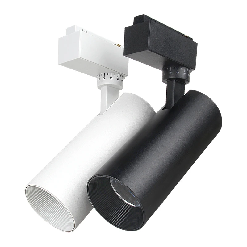 
 Высококачественный современный коммерческий светодиодный Трековый светильник высокой яркости Ra80 COB Точечный светильник 20 Вт алюминиевый корпус 2 провода без мерцания  