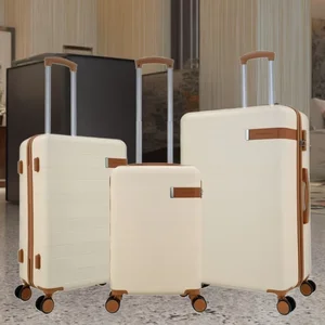 Vintage Trolley Luggage Large Suitcase Set With Zipper Opening Spinner Retro Style