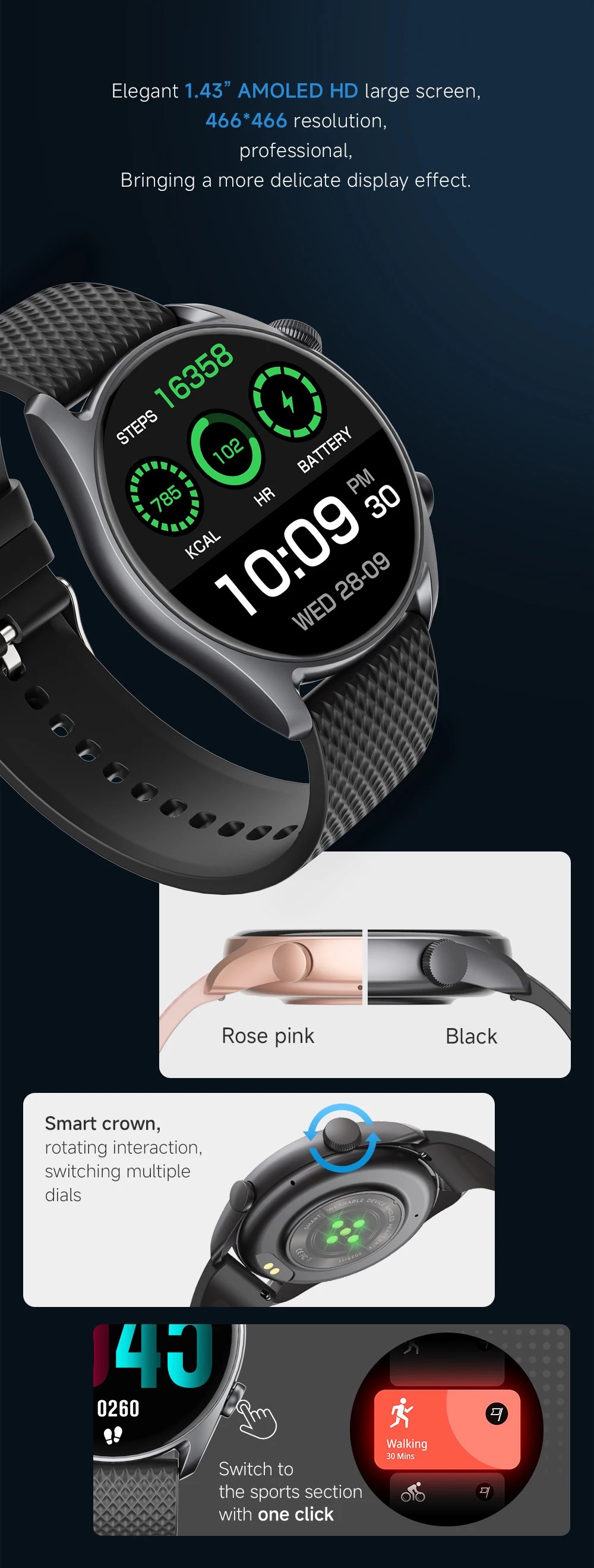 Sanvnet Lc310 Fashion 2025 Smart Watch With 1.43 Inch Amoeled Screen Ip68 Dynamic Heart Rate Bt Call Smart Watch For Men Women - Buy Unisex Smart Watch waterproof Smart Watch round Shape Smart Watch amoled Display Smart Watch sleep Tracking Smart Watch heart Rate Monitoring Smart Watch message Reminder Smart Watch heart Rate Tracking Smart Watch smart Watch With Fitness Tracker