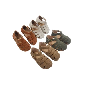 Summer Children Kids Sports Casual Student Leather Soft Non-slip Sandals Flat Beach Shoes for Boys Girls