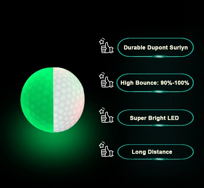 Wholesale 6 Pack Golf Gift Box Custom Logo Night Glow In The Dark Golf