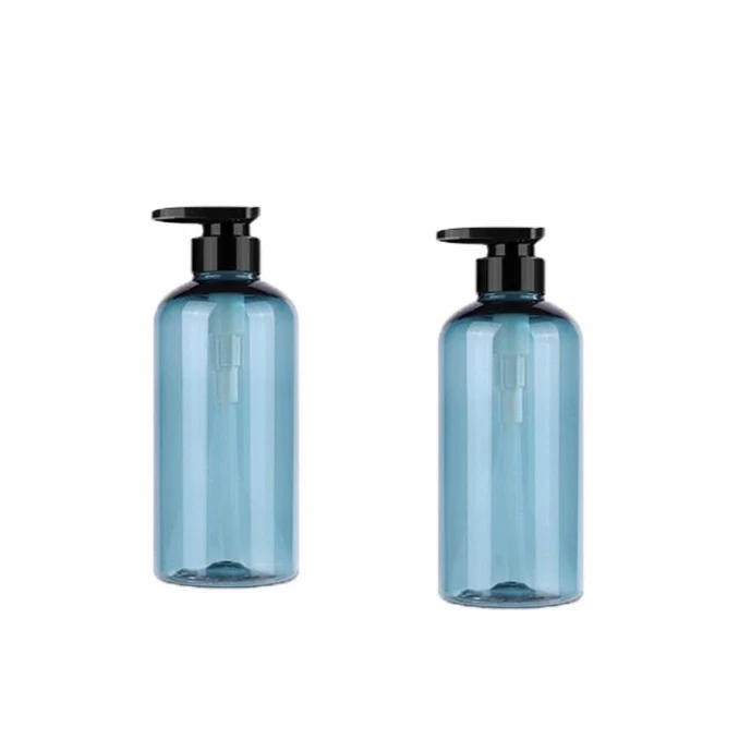 300ml 400ml 500ml press lotion bottle PET round shoulder shampoo bath gel sub empty bottle