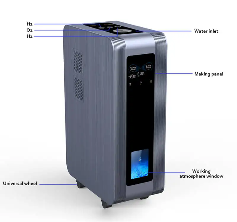 3000ml/min Hydrogen Inhalation Machine with 8000-10000 Hours Lifespan 8 Hours Timer and 2000±10 ml/min H2 Output