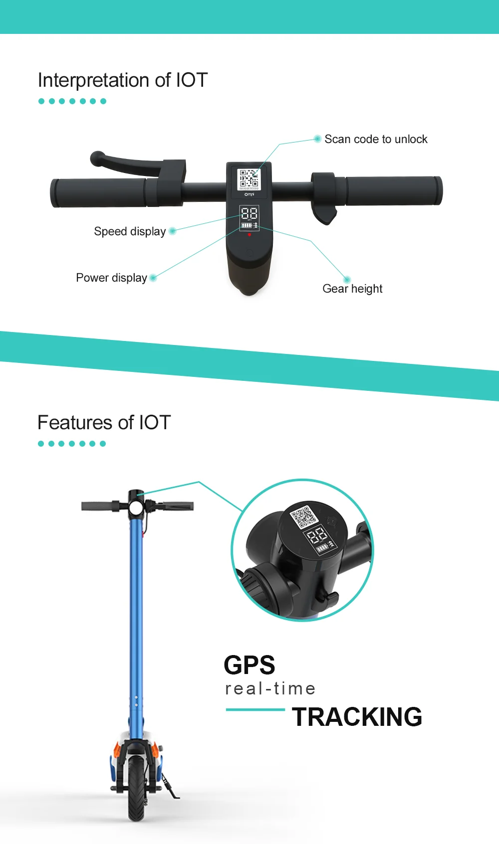 Smart City Rental Ride Shared Solution Iot Device Escooter Lock With