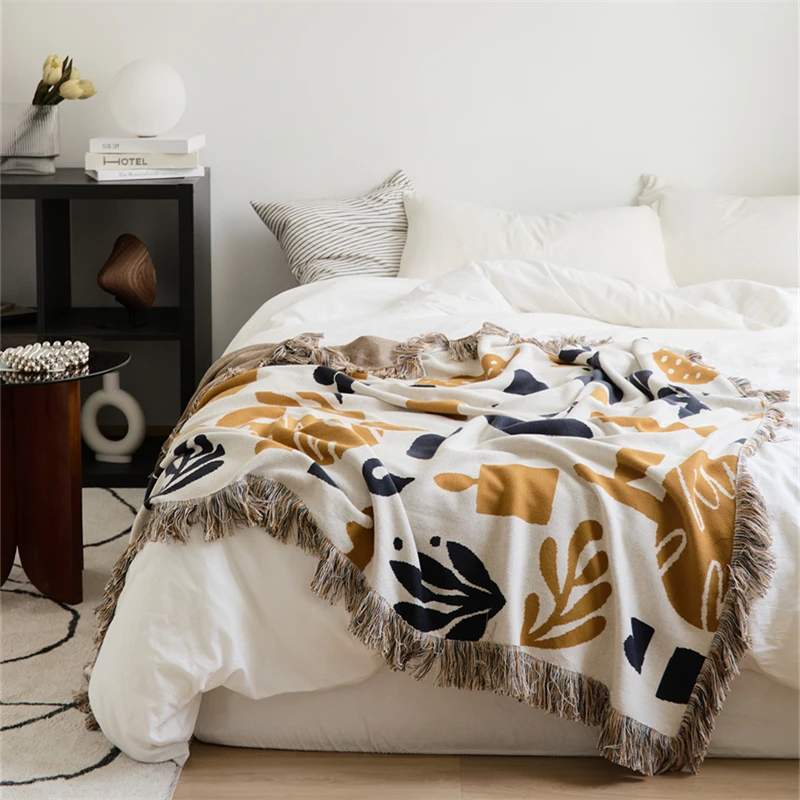 Super Cozy  Bohemian Style Blanket Knitted Cotton Throw Blanket For Home Decoration And Travel  MR supplier