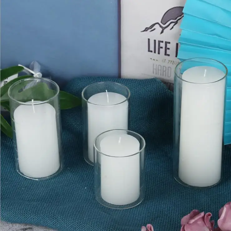 Wholesale Quality Home Decor Cheap Crystal Clear Tall Cylinder Glass Vase For Wedding