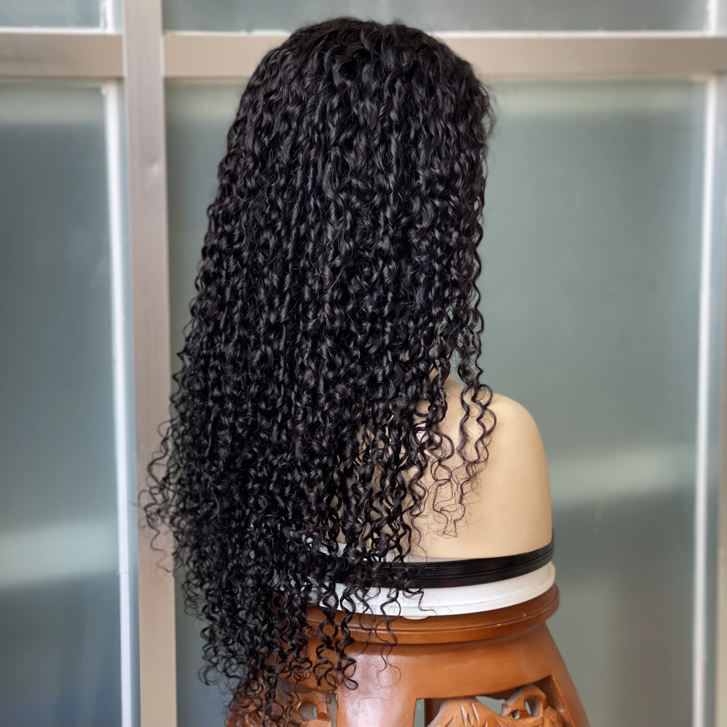 joywigs紧perruque 24英寸180% 密度精灵卷曲13x4全额叶假发尼日利亚