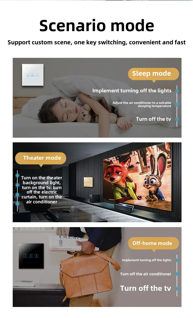 EU Smart WiFi Tuya Wall Switches 2025 New Tempered Glass Panel Electrical Light Switch With Neutral Wire Smart Home Products details