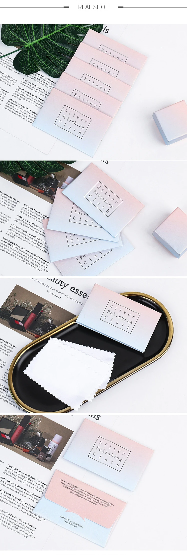 Personalized jewelry cleaning cloth with logo printing Custom logo polishing cloth with branded packaging for jewelry retailers