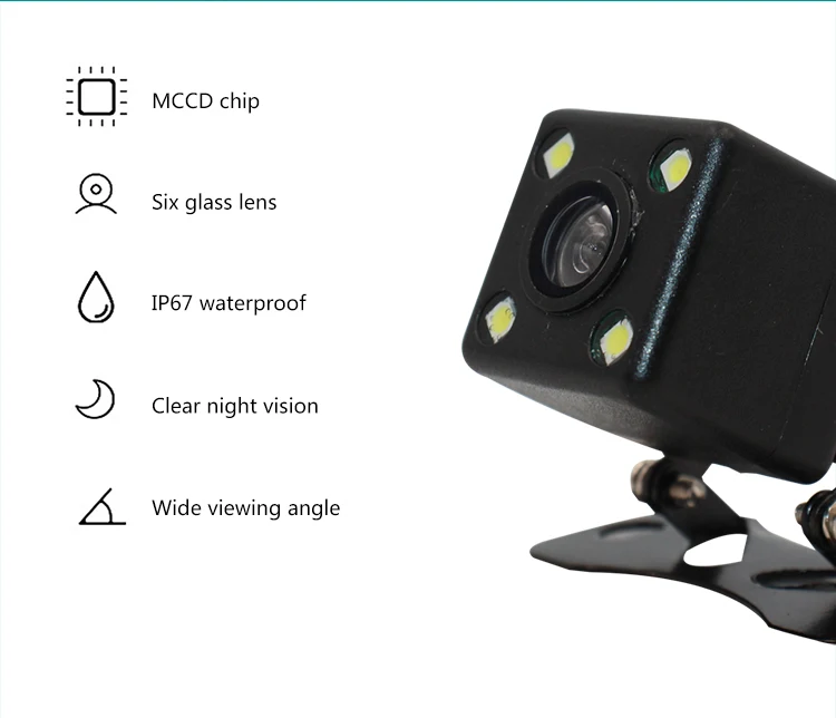 Smartour Rear Camera Car Waterproof Parking Assistance Reversing Back CMOS Image Sensor 4 LED Rearview Camera Night View