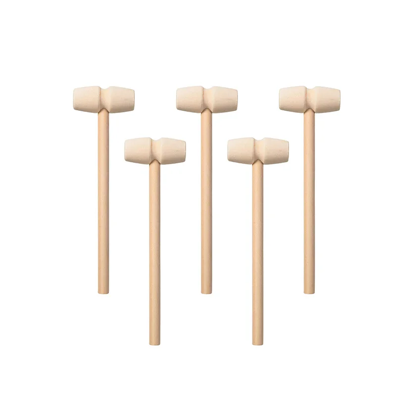 Easy to Use and Clean Durable Wood with Smooth Finish 40 Pack Solid Natural Small Wooden Crab Lobster Mallets Shellfish Hammers 