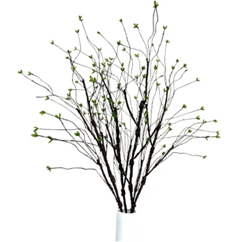 Artificial Curly Willow Branches with Leaves Dried Twigs Bendable Sticks Foam Vines Stems for Home Office Party DIY Decoration