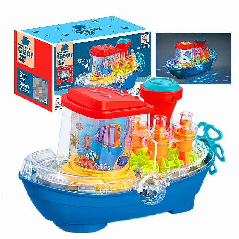 Новое поступление универсальное колесо Juguete вращение на 360 градусов с проекцией классная легкая музыкальная Прозрачная передача игрушки для лодок