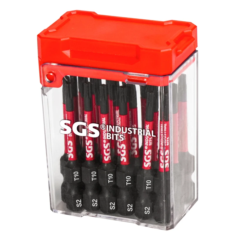 MOYOTEC 15PCS Source Factory 50mm 1/4 Torx Impact Screwdriver Bit T10 Screwdriver Bit Set with Stora