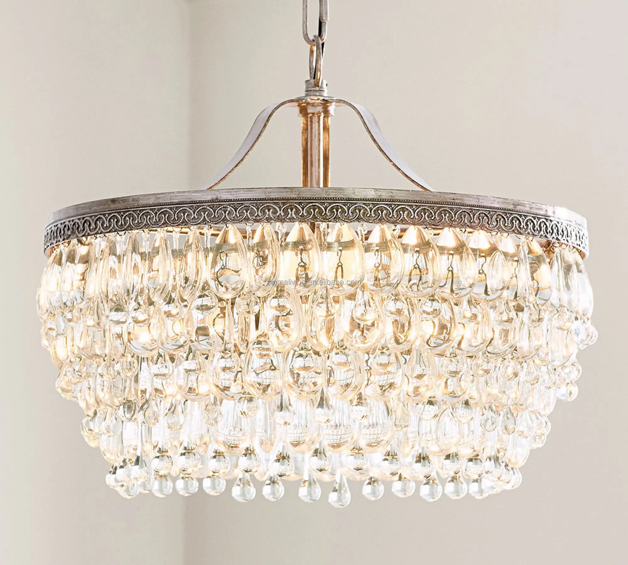 light luxury crystal chandelier round chandelier