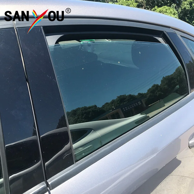 Light Blue Color Car Window Tinting Nano Materials Film With Adhesive Anti Glare Film Heat Rejection