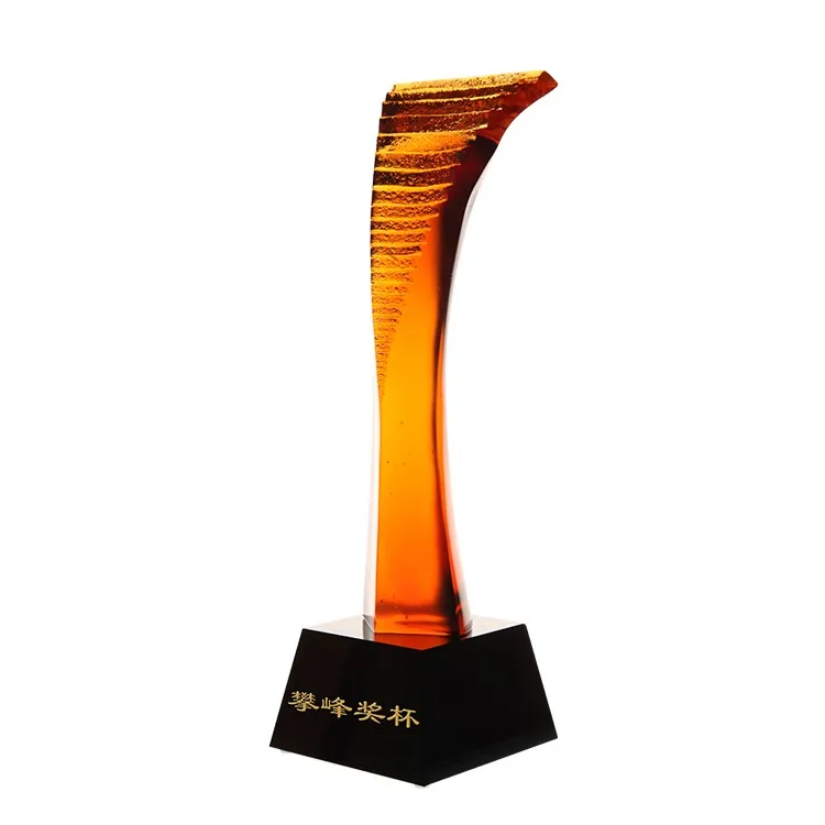 Small Bridge Spot New Products Personalized Large LIULI Crystal Business Anniversary Gift Custom Trophy Award Crystal