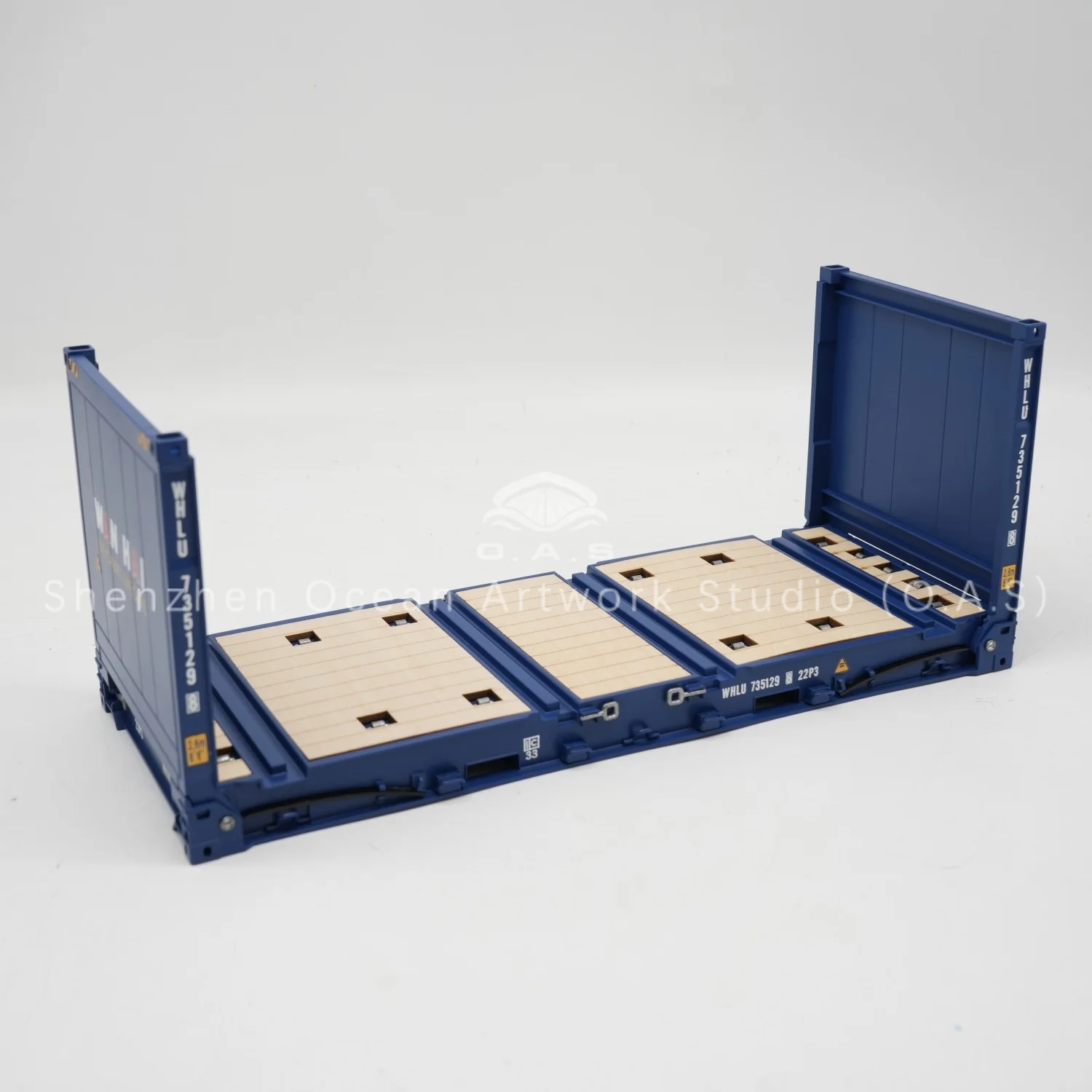【L】O.A.S Container Model Factory Customized Scale1:20 Plastic Crafts Shipping Boxes   WAN HAI Flat Rack Container Model